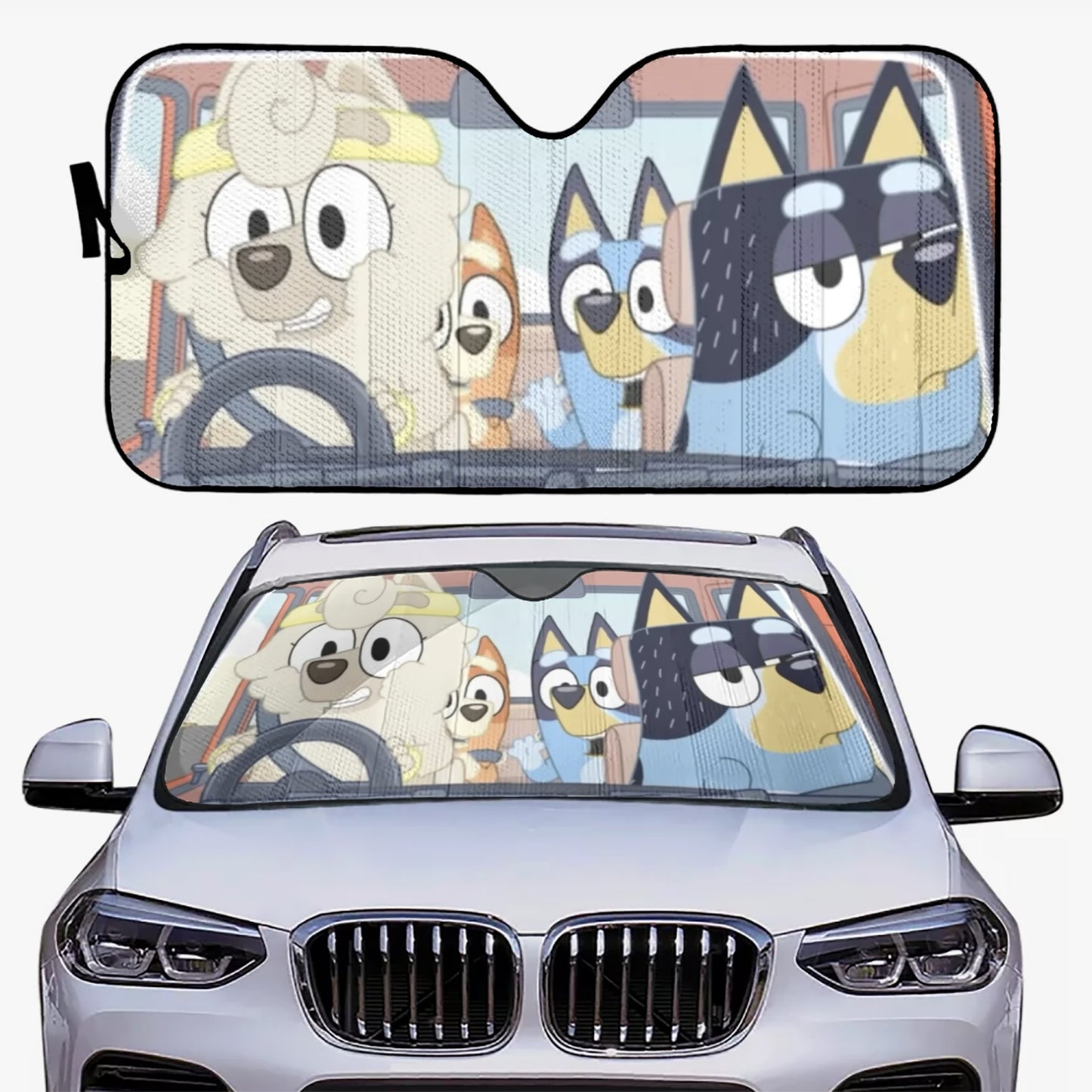 Bluey Ice Cream Bingo Dad Car Windshield Sun Shade