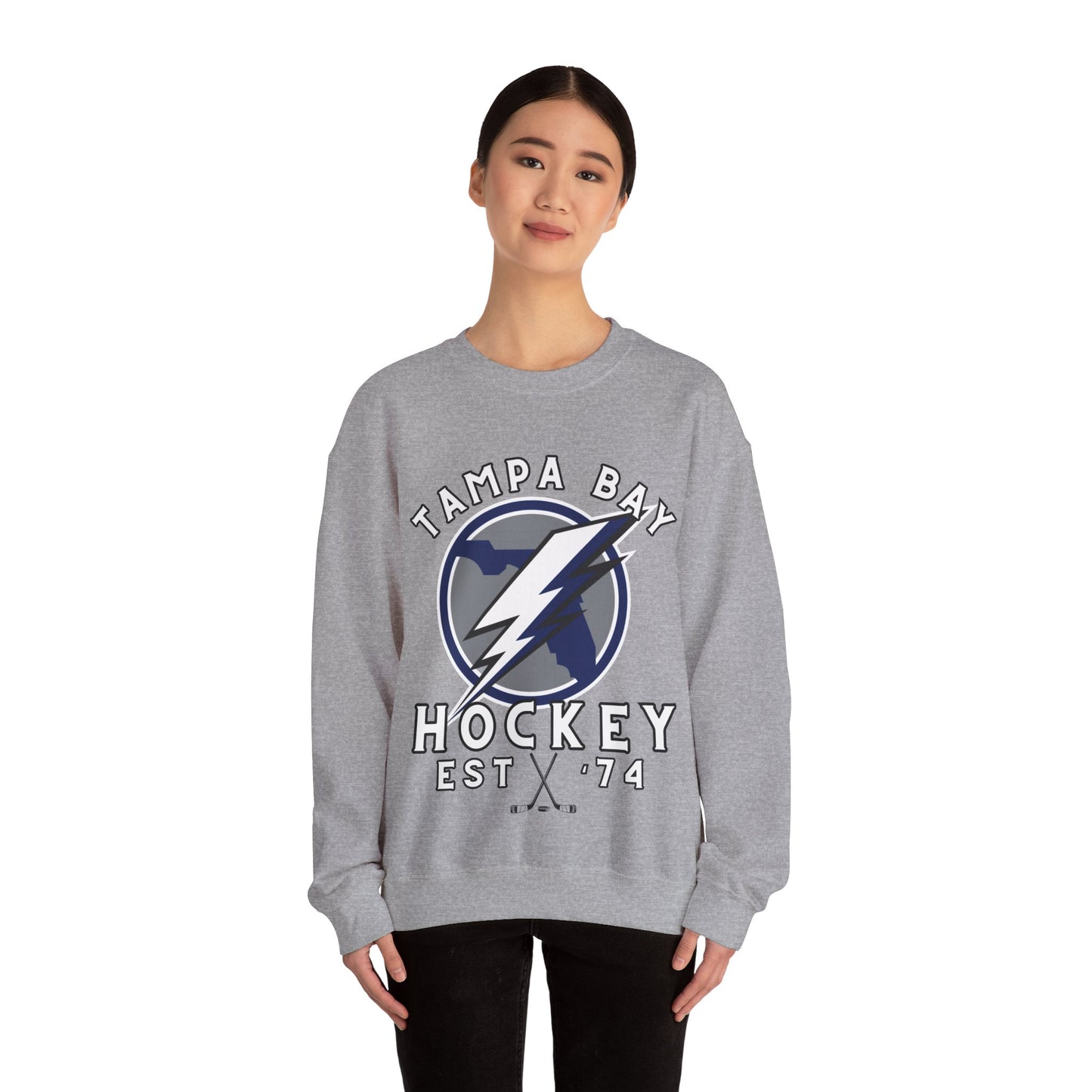 Tampa Sweatshirt - Lightening Hockey Sweatshirt - Retro Tampa Hockey Crewneck - Ice Hockey Sweatshirt - Vintage Tampa Sweatshirt Playoff Gear