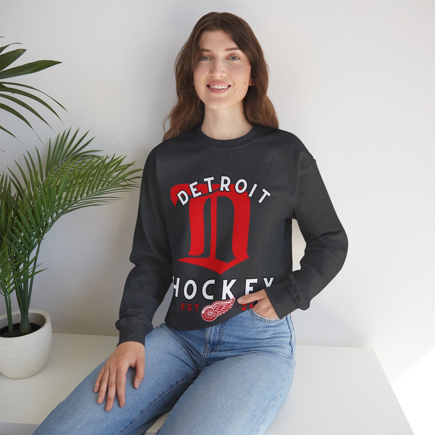 Detroit Red Wings Hockey Sweatshirt, Detroit Hockey Shirt, Red Wings Retro Hockey Sweatshirt, Detroit Fan Gear, NHL Hoodie