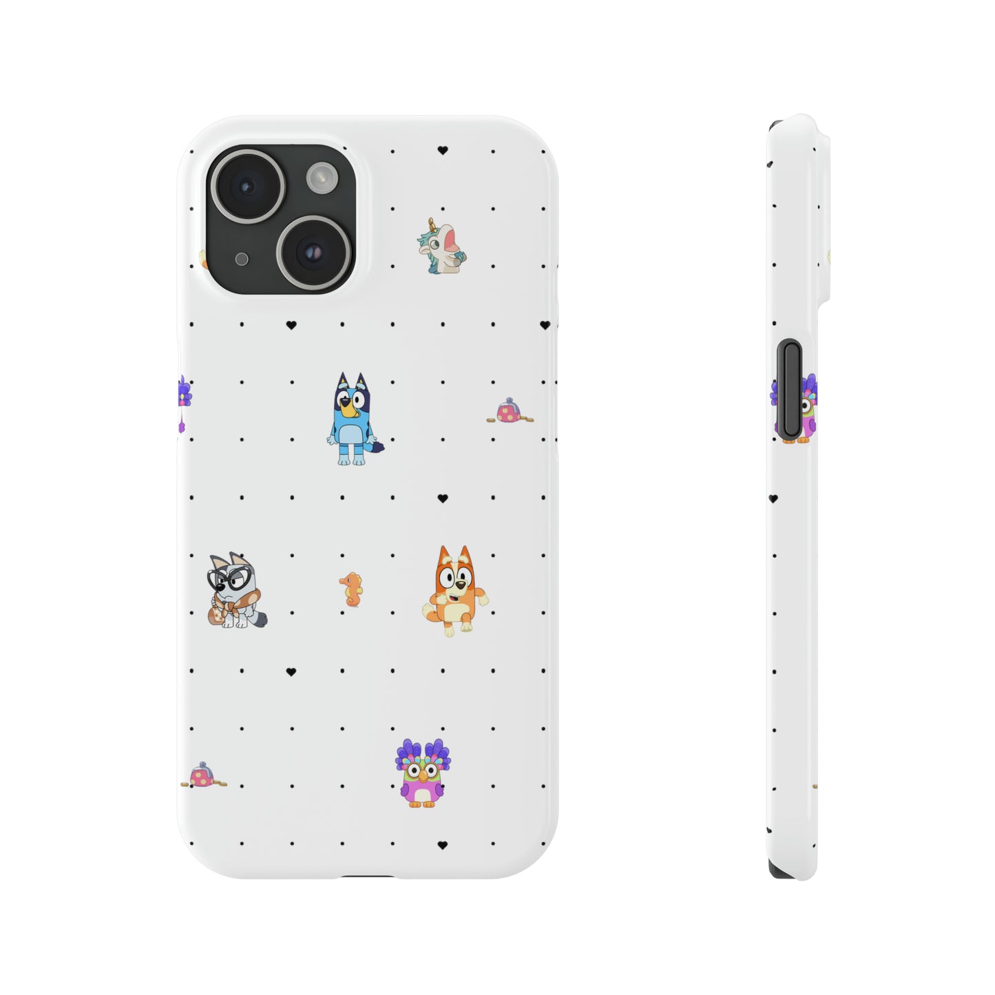 Chicc Bluey and Bingo Phone Case, iPhone Bluey Characters, Muffin Grannies Unicorse Phone Case