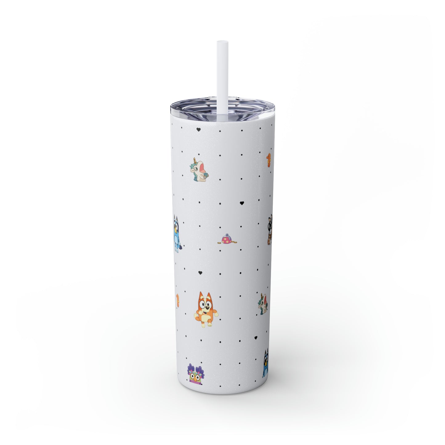 Chicc Bluey and Bingo Skinny Tumbler with Straw, 20oz, Bluey Tumbler, Bluey Water bottle, Bluey and Bingo To Go Cup