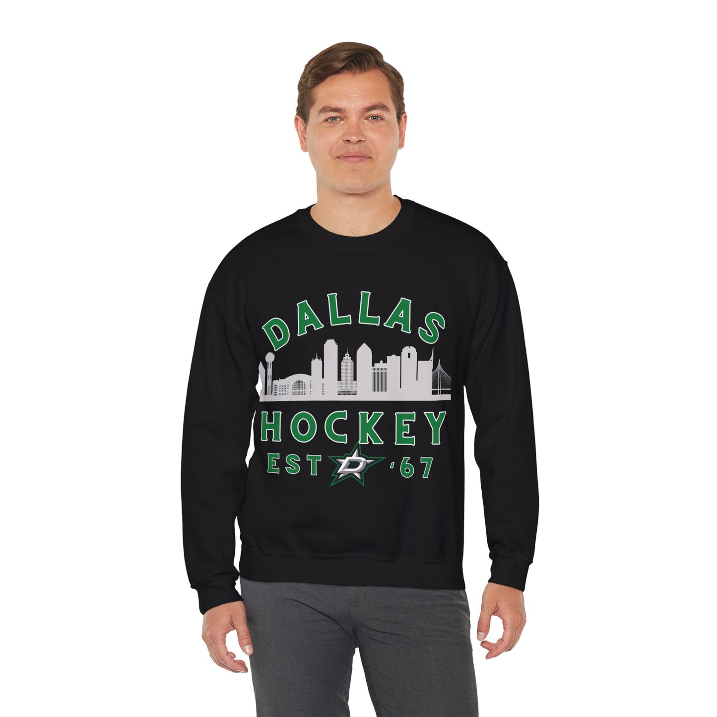 Dallas Stars Sweatshirt - Dallas Hockey Sweatshirt - Retro Dallas Hockey Crewneck - Ice Hockey Sweatshirt - Vintage Dallas Sweatshirt Playoff Gear