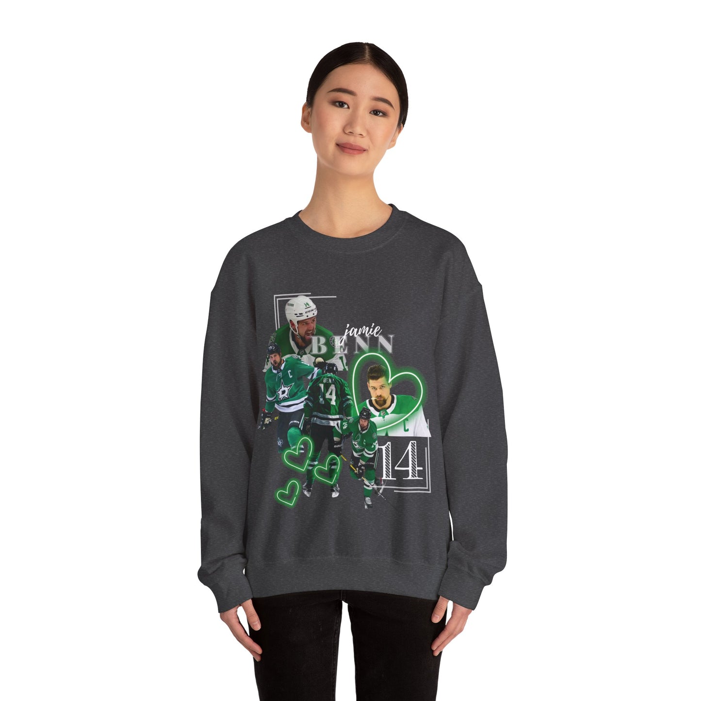 Jamie Benn Vintage Dallas Sweatshirt, Dallas Stars Distressed Crewneck, Benn 14, Stars, Men and Womens Sweatshirt, Unisex Fit