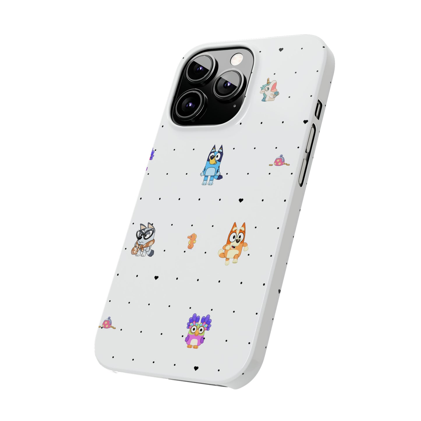 Chicc Bluey and Bingo Phone Case, iPhone Bluey Characters, Muffin Grannies Unicorse Phone Case