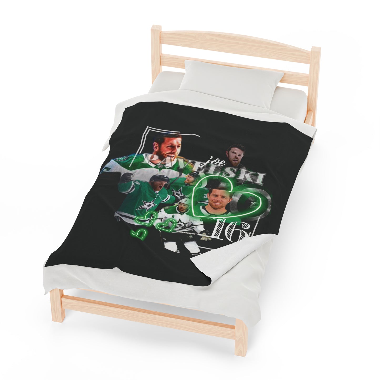 Dallas Hockey Fleece Blanket- velveteen Plush, valentines gift, Dallas Stars Blanket, Joe Pavelski Blanket