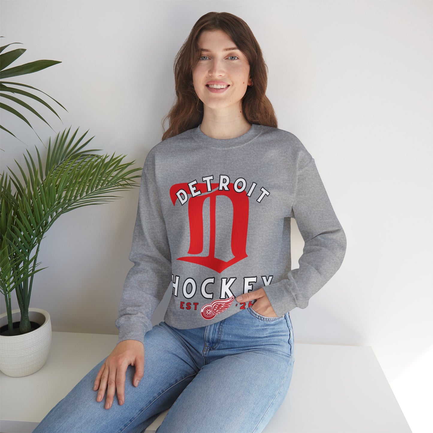 Detroit Red Wings Hockey Sweatshirt, Detroit Hockey Shirt, Red Wings Retro Hockey Sweatshirt, Detroit Fan Gear, NHL Hoodie