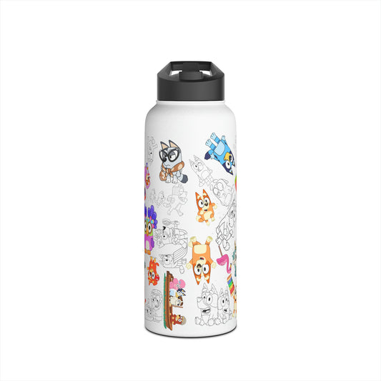 Bluey and Bingo Grannies, Unicorse Chattermax Stainless Steel Water Bottle, Standard Lid