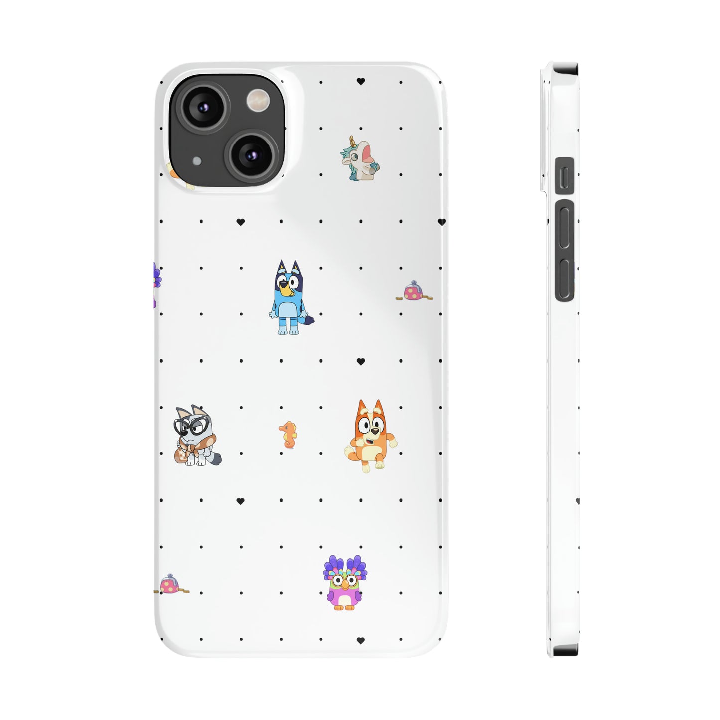 Chicc Bluey and Bingo Phone Case, iPhone Bluey Characters, Muffin Grannies Unicorse Phone Case