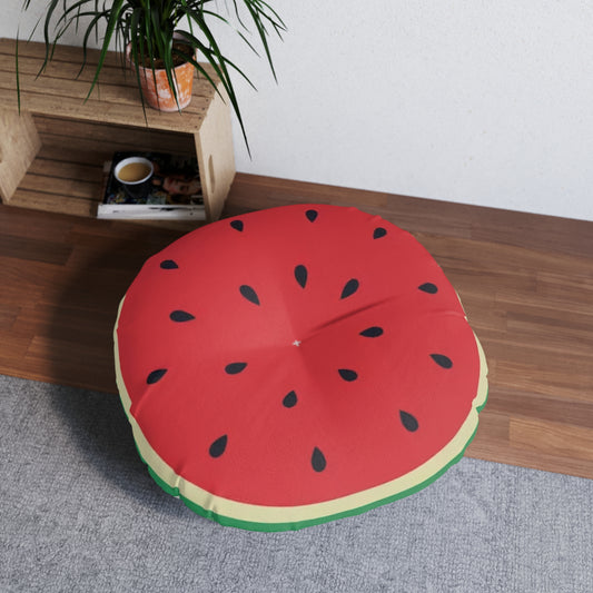 Bluey and Bingo Watermelon Rug Inspired, Bluey Watermelon Tufted Floor Pillow, Round