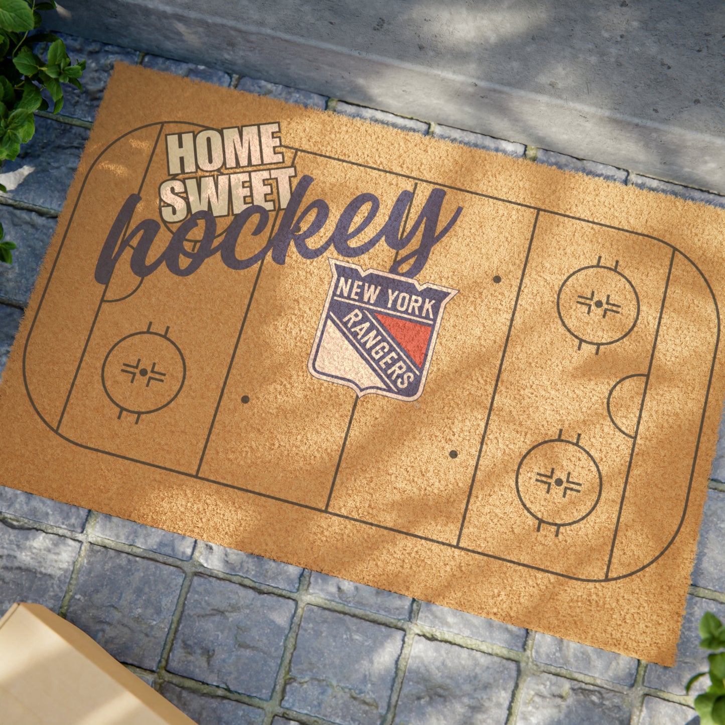 Home Sweet Hockey Doormat / Welcome Mat / NY Rangers Doormat / Rangers Doormat / Gift for Friend / Gift for Family