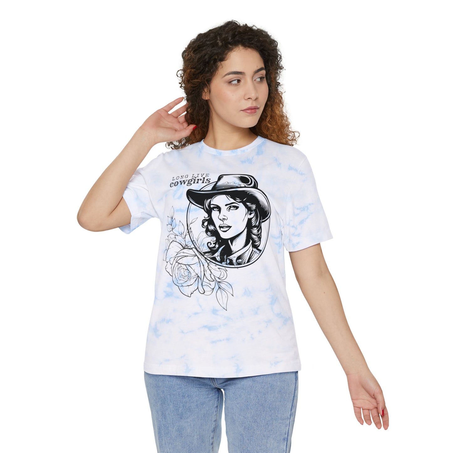 Long Live Cowgirls Shirt, Vintage Shirt, Tie Dye Western Tee, Retro Western Tee, Vintage Western Shirt, Boho Tie Dye Tee