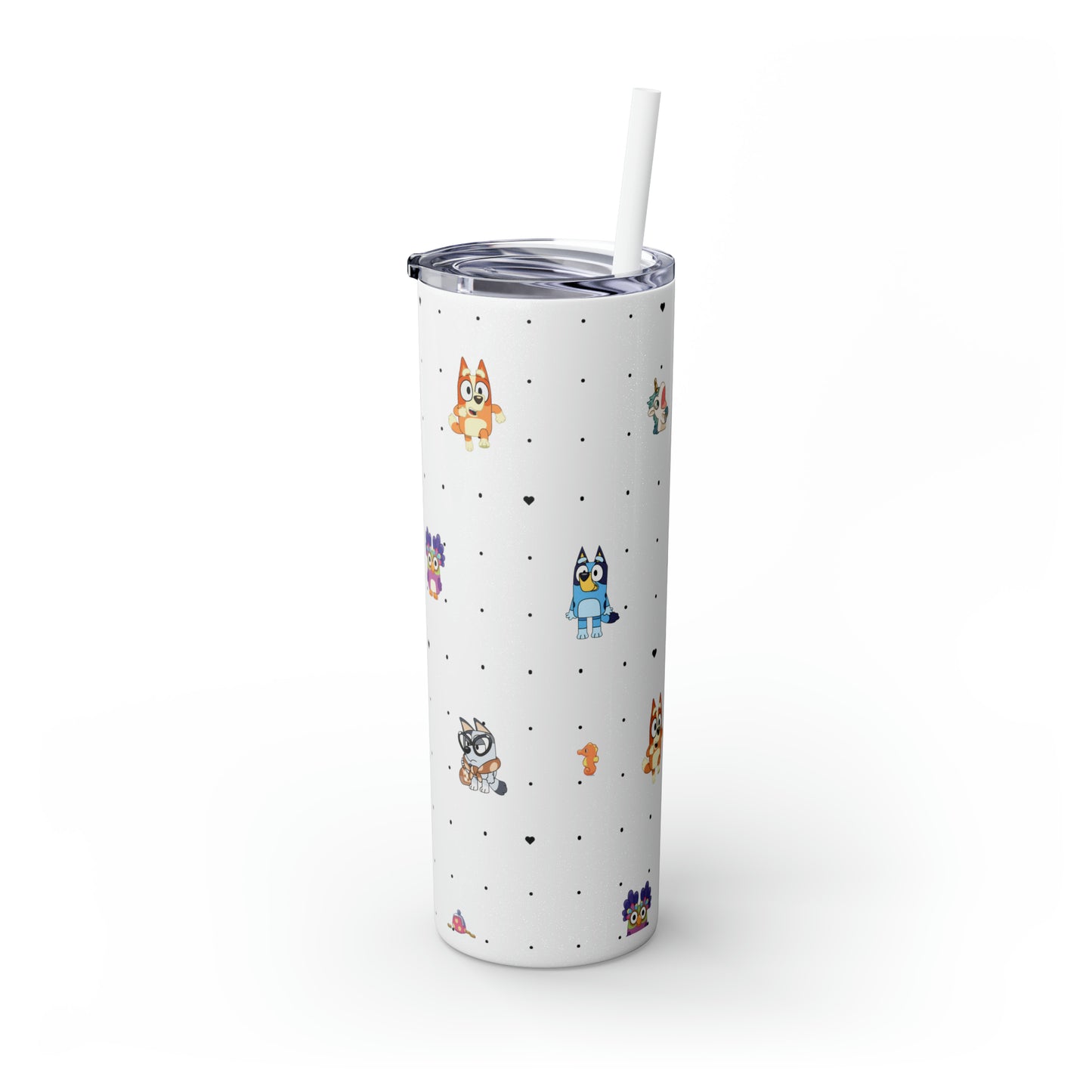 Chicc Bluey and Bingo Skinny Tumbler with Straw, 20oz, Bluey Tumbler, Bluey Water bottle, Bluey and Bingo To Go Cup