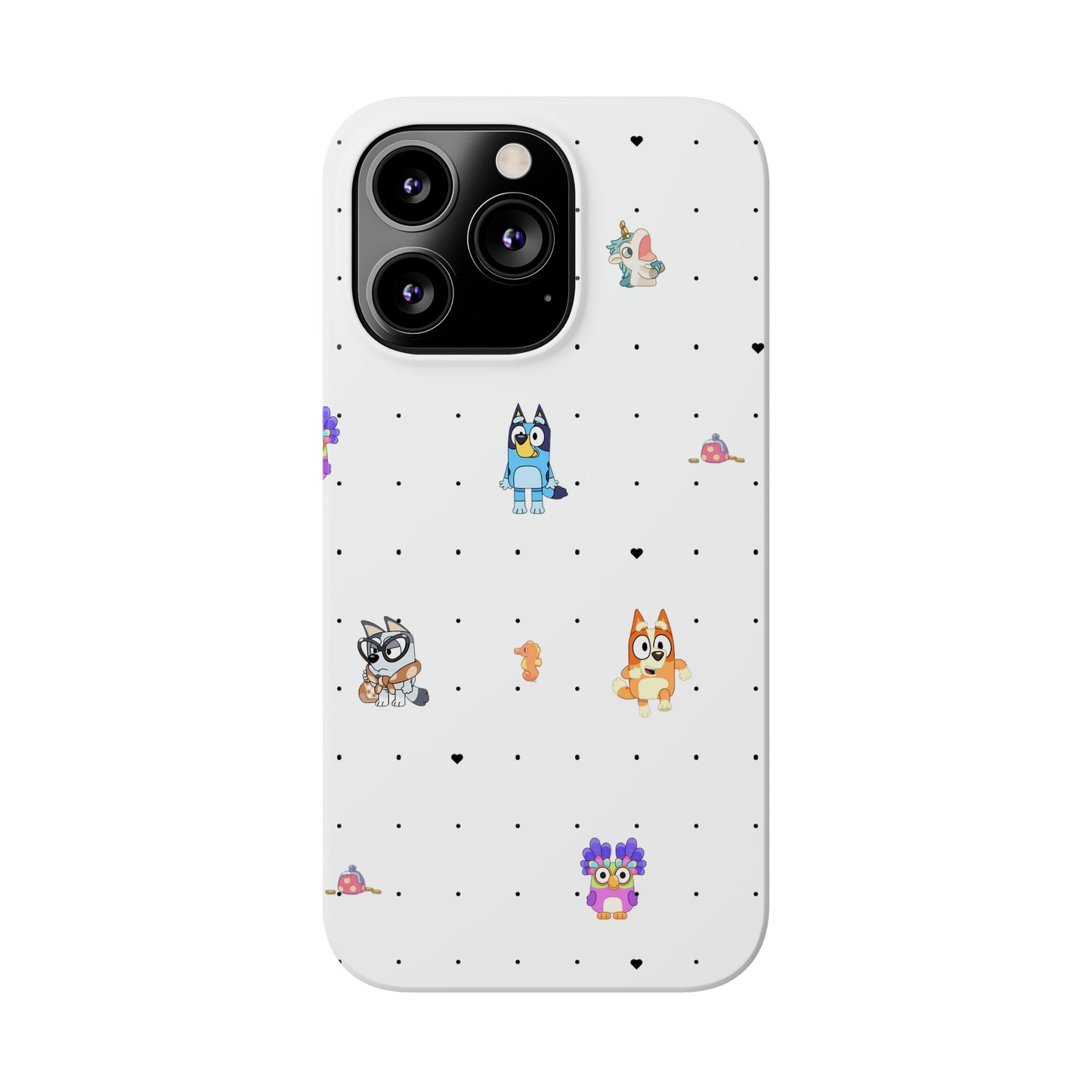 Chicc Bluey and Bingo Phone Case, iPhone Bluey Characters, Muffin Grannies Unicorse Phone Case