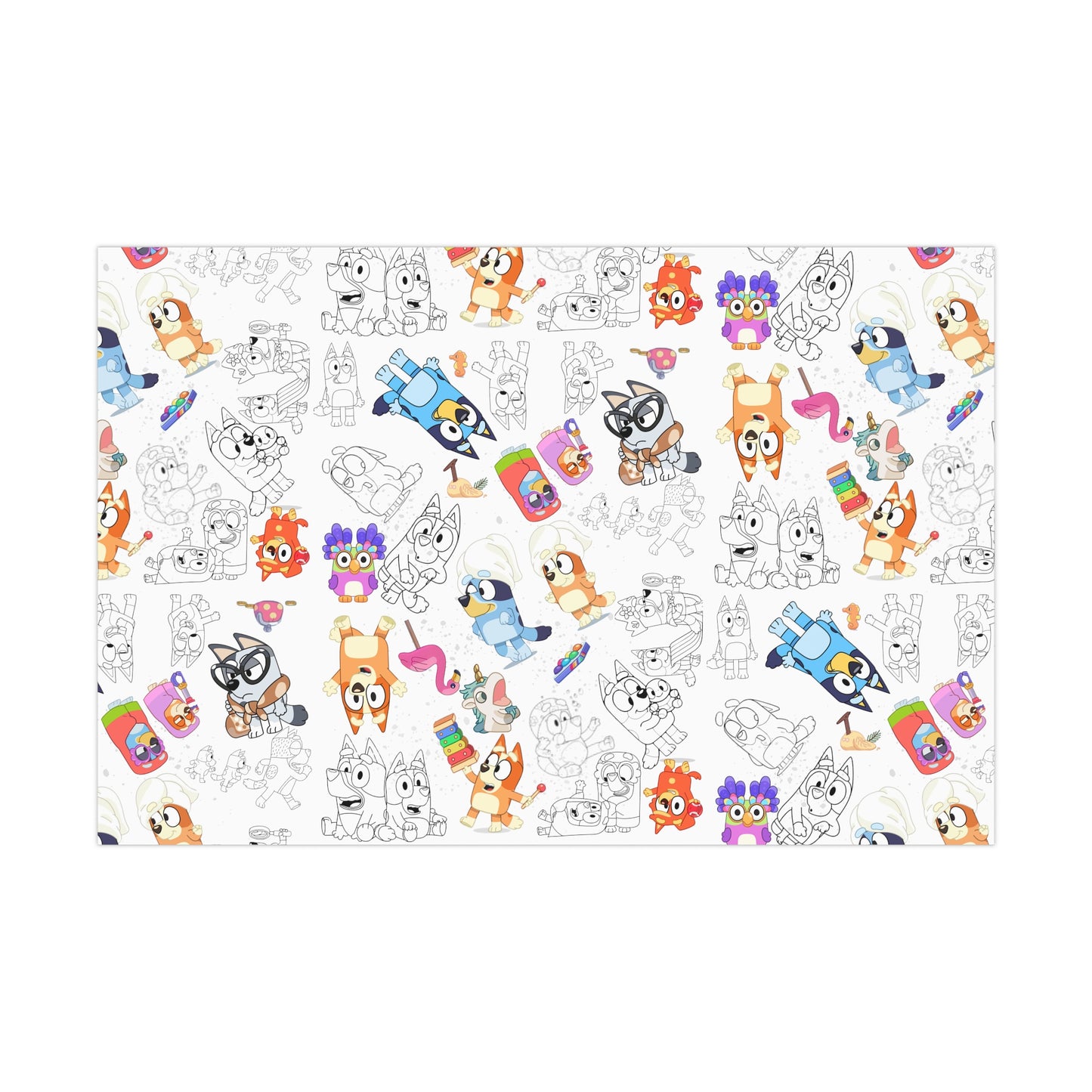 Bluey and Bingo Gift Wrap Papers, Bluey and Bingo Birthday Present Wrap, Bluey and Bingo Christmas Wrapping Paper